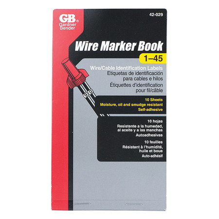 GARDNER BENDER Wire Markers (numbers 1-45) 42-029