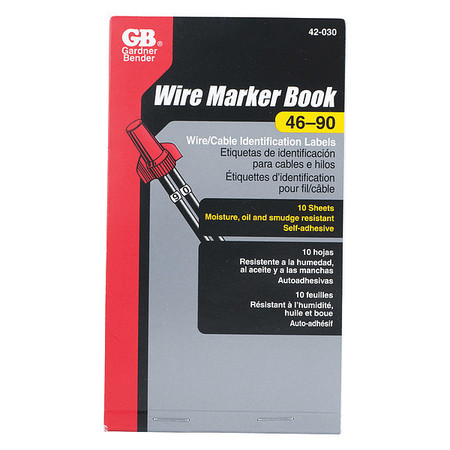 GARDNER BENDER Wire Markers (numbers 46-90) 42-030