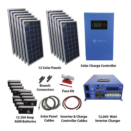 Aims Power Off Grid Kit, 3180W, Solar, 12kW, Inverter KITB-12K48240-C1