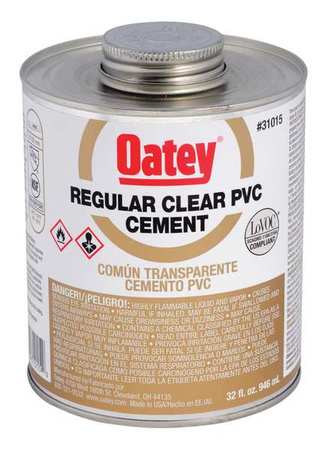 Oatey PVC Cement, Clear, Regular Body, 32 oz. 31015