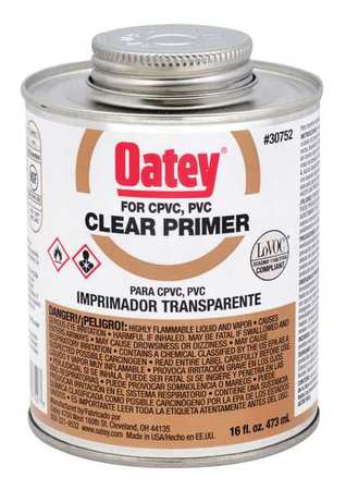 Oatey PVC Primer, Clear, 16 oz. 30752