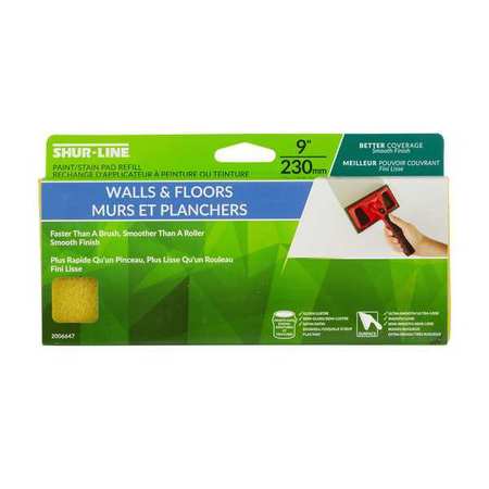 SHUR-LINE Paint Pad Refill, 3-3/4 x 9, Plastic, Green 2006647