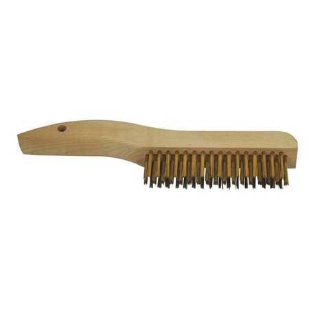 Michigan Brush Scratch Brush, 4 in x 16 in Rows, Brass, Brass, Wood 53601BRS