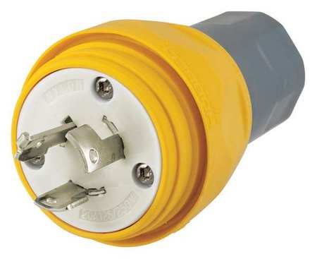 HUBBELL 20A Watertight Locking Plug 3P 3W 125/250VAC HBL26W08