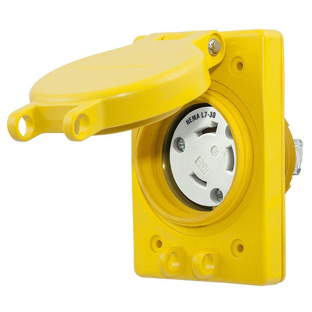 HUBBELL 30A Watertight Locking Receptacle 2P 3W 277VAC HBL69W49