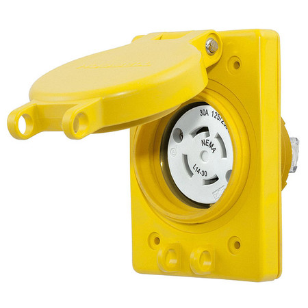 HUBBELL 30A Watertight Locking Receptacle 3P 4W 125/250VAC HBL69W74