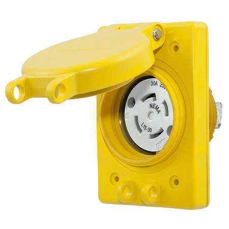 HUBBELL 30A Watertight Locking Receptacle 3P 4W 250VAC HBL69W75