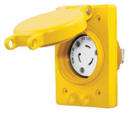 Hubbell 20A Watertight Locking Receptacle 2P 3W 125VAC HBL67W47