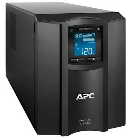 Apc Smart UPS, 1 kVA, 8 Outlets, Rack/Tower, Out: 120V AC , In:120V AC SMC1000C