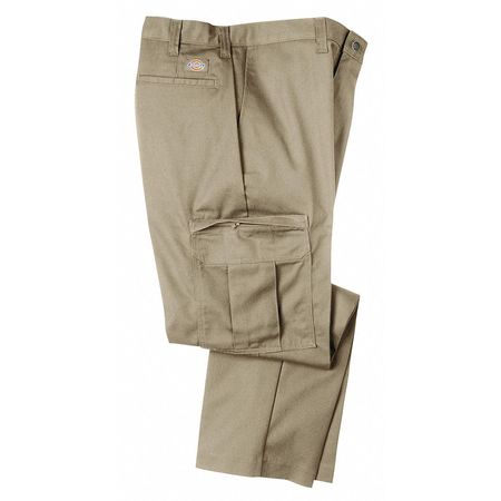 Dickies Industrial Cargo Pants, Twill, Khaki, 36x34 2112372DS-36x34