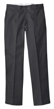 DICKIES Work Pants, Poly/Cotton Twill, Black, 42x30 P874BK 42 30