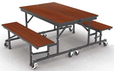 PALMER HAMILTON Convertible Bench Table , 96" W 29" H, Walnut Tabletop 34M13291508-EG-KWG-B
