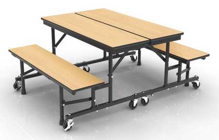 PALMER HAMILTON Convertible Bench Table , 96" W 29" H, Maple Tabletop 34M13291508-EG-KRM-B