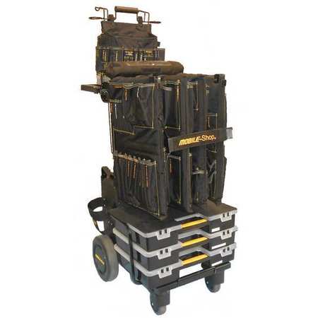 MOBILE SHOP HT Tool Utility Cart, Black, Plastic, Steel, 22 in W x 26 in D x 39 in H MS-CEC-Empty