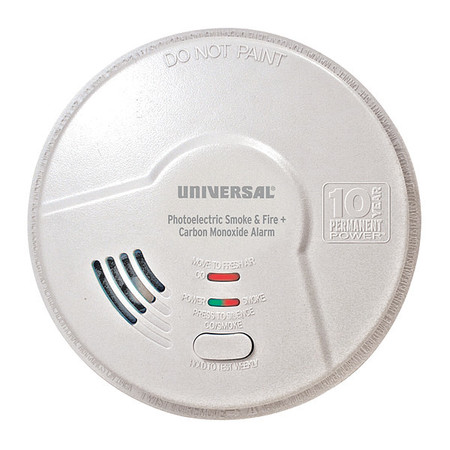 UNIVERSAL SECURITY INSTRUMENTS Photoelectric Alarm, Electrochemical, Photoelectric Sensor, 85 dB @ 10 ft Audible Alert MPC322S