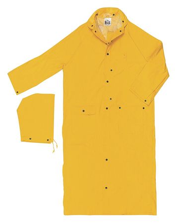 Mcr Safety Raincoat with Detachable Hood, Yellow, 7XL 360CX7