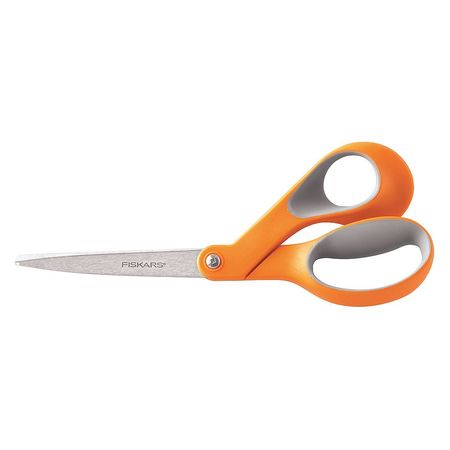Fiskars Scissors, 8 In L, Orange/Gray, Right Hand 1069766