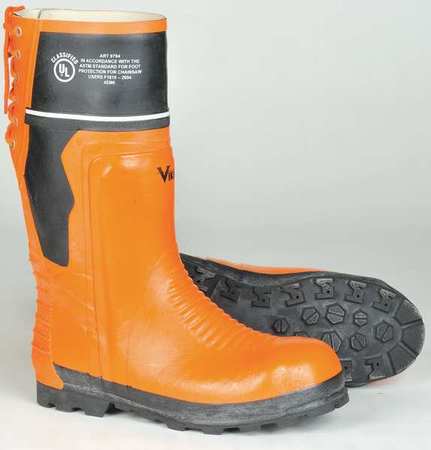 Viking Size 8 Unisex Steel Rubber Boot, Orange/Black VW64-1-8