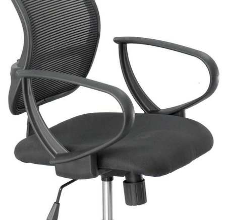 Safco Desk Chair, Mesh, Loop Arms, Black 3396BL