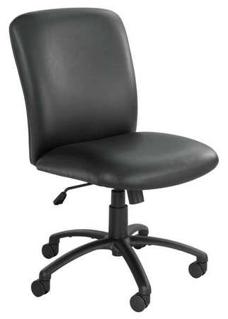 SAFCO Desk Chair, Vinyl, 19 1/2- Height, No Arm, Black 3490BV