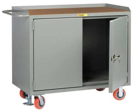 LITTLE GIANT Mobile Workbench Cabinet, 3600 lb., 53" L, Includes: 1/4" Hardboard Over Steel Top Surface MH-2D-2448-FL