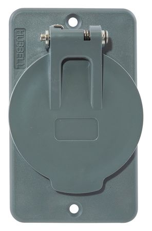 HUBBELL WIRING DEVICE-KELLEMS 1 -Gang Vertical Weatherproof Cover, 2-13/64" W, 3-51/64" H HBL3058