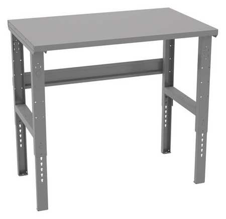 TENNSCO Bolted Workbench, Steel, 48 in W, 35-3/8 in to 41-3/8 in Height, 4,000 lb, Straight WBAT-1-3048S