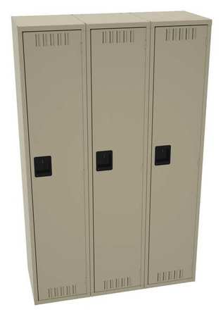 TENNSCO Wardrobe Locker, 36 in W, 18 in D, 78 in H, (1) Tier, (3) Wide, Sand STS-151872-CSD