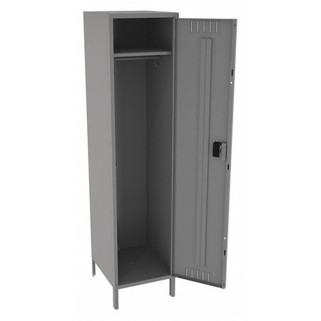 TENNSCO Wardrobe Locker, 18 in W, 21 in D, 78 in H, (1) Tier, (1) Wide, Medium Gray STS-182172-1MG