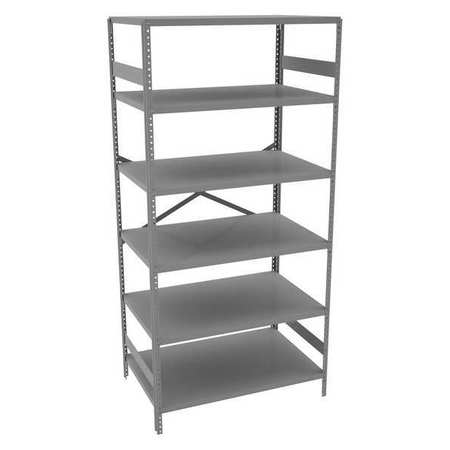 Tennsco Metal Shelving Unit, 24"D x 36"W x 75"H, 6 Shelves, Carbon Steel ESP-6-2436