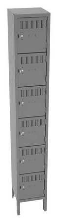 TENNSCO Box Locker, 12 in W, 12 in D, 78 in H, (1) Wide, Gray BS6-121212-1MG