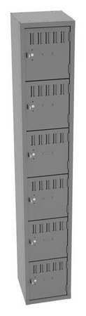 TENNSCO Box Locker, 12 in W, 12 in D, 72 in H, (1) Wide, Gray BS6-121212-AMG