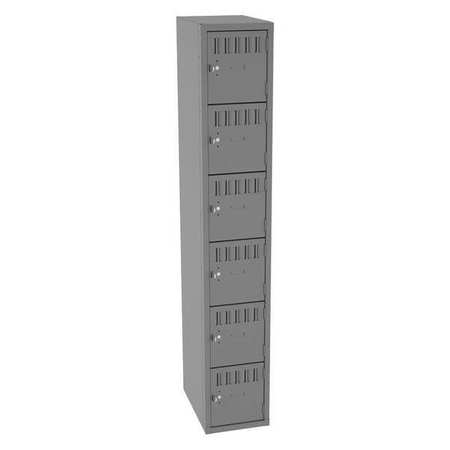 TENNSCO Box Locker, 12 in W, 18 in D, 72 in H, (1) Wide, Gray BS6-121812-AMG