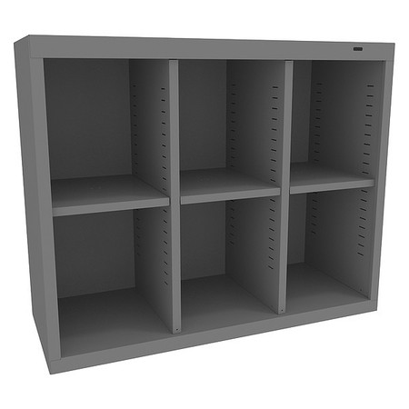 Tennsco Steel Cubbie Cabinet, 13 1/2 in D x 30 in H x 34 1/2 in W, 4 Shelves, Gray CC-30MG