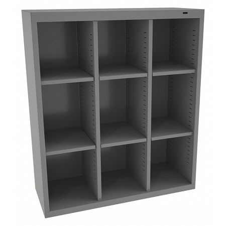 TENNSCO Steel Cubbie Cabinet, 13 1/2 in D x 40 in H x 34 1/2 in W, 4 Shelves, Gray CC-40MG