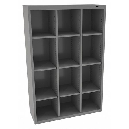 Tennsco Steel Cubbie Cabinet, 13 1/2 in D x 52 in H x 34 1/2 in W, 5 Shelves, Gray CC-52MG