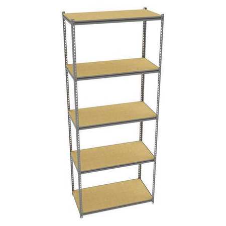 TENNSCO Boltless Shelving Unit, 24-5/8"D x 48-5/8"W x 120"H, 5 Shelves, Steel ZB10-4824S-5D