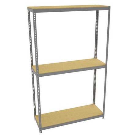 TENNSCO Boltless Shelving Unit, 24-5/8"D x 72-5/8"W x 120"H, 4 Shelves, Steel ZLE10-7224S-3D