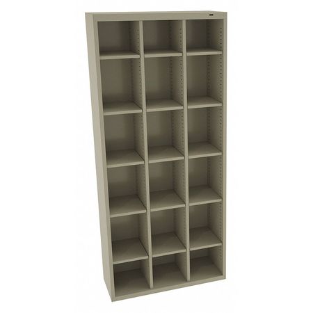 Tennsco Steel Cubbie Cabinet, 13 1/2 in D x 78 in H x 34 1/2 in W, 7 Shelves, Sand CC-78SD
