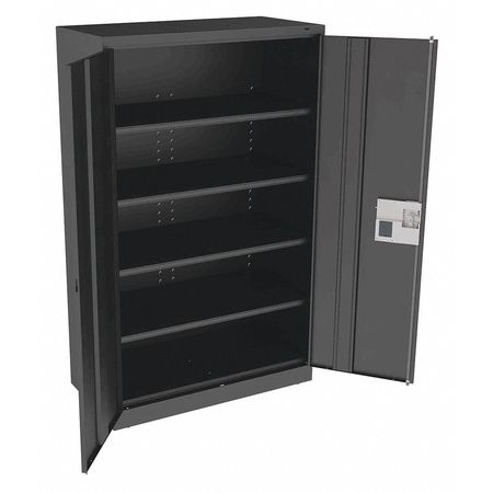 TENNSCO 20 ga. Carbon Steel Storage Cabinet, 48 in W, 78 in H, Stationary J2478SUELBK