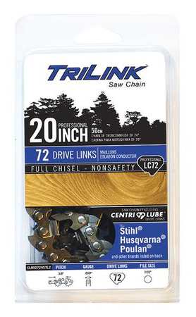 TRILINK Replacement Saw Chain, 20in. L, 72 Links CL85072NSTL2