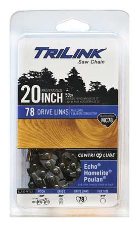 Trilink Full Chisel Chain, 20in. L, 78 Links CL75078NSTL2