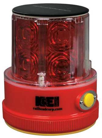 RAILHEAD GEAR Rechargeable Safety Light, Red, LED, Solar M18-SOLAR R