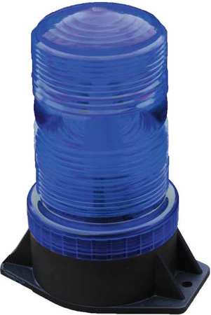 RAILHEAD GEAR Warning Strobe, Blue, LED, 12 to 90VDC, Depth: 4 in M490-LED DCB
