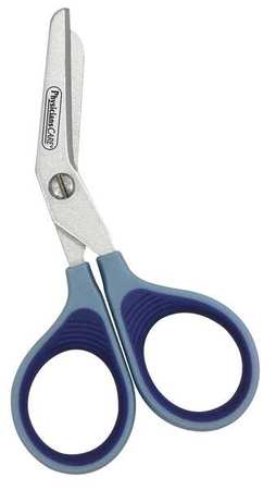 PHYSICIANSCARE Scissors, 3-1/2 In. L, Blue, Angled 90294
