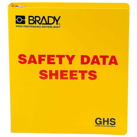 Brady Binder, Right to Know Safety Data Sheet 121183