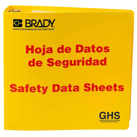 BRADY Binder, Right to Know Safety Data Sheet, Height: 11 5/8 in 121186