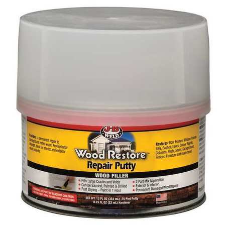 J-B Weld Putty 12 oz Size, Can Light Brown Wood Restore 40003