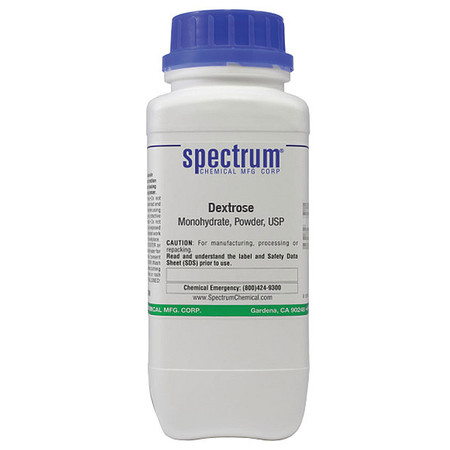 SPECTRUM Dextrose, Hydrous, Powder, USP, 500g DE145-500GM10