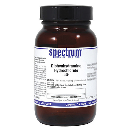 SPECTRUM Diphenhydramine Hydrochloride, USP, 100g DI160-100GM
